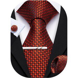 New Men Plaid/Striped Ties Set Silk Business Wedding Formal Fashion Necktie
